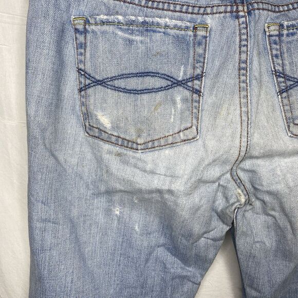 Vintage ABERCROMBIE & FITCH Jeans Flare Low Rise Distressed Y2K 90s Womens 10R - Picture 8 of 13